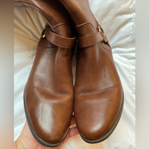 Anne Klein Wide Calf Tall Leather Boots, size 8 - Picture 3 of 7